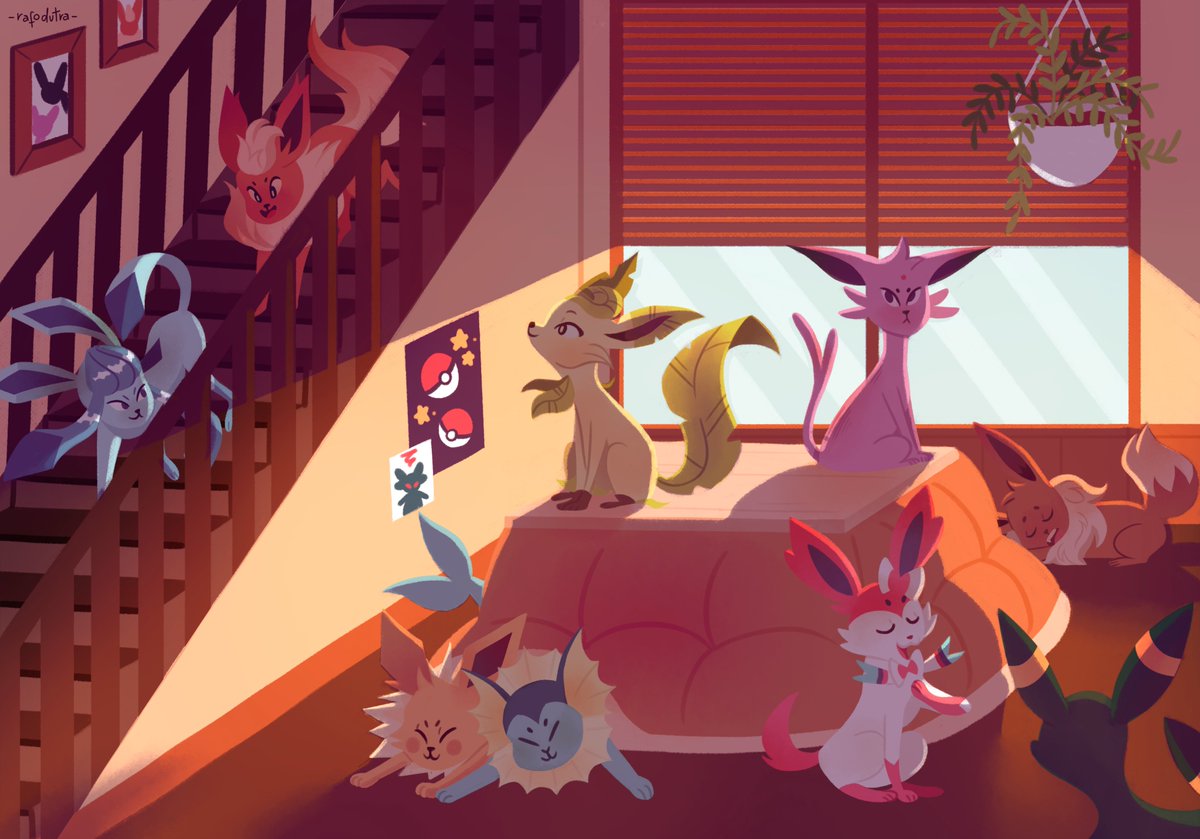 rafodutra's tweet photo. I want to try to make more finished pieces so I may have to compromise quantity for quality but I think it is worth it! What do you think?
.
.
.
#illustration #ilustração #eevee #fanart #pokemon  #jolteon #vaporeon #flareon #umbreon #leafeon #sylveon #sylveon #glaceon #espeon https://t.co/7X2yb0zpW0
