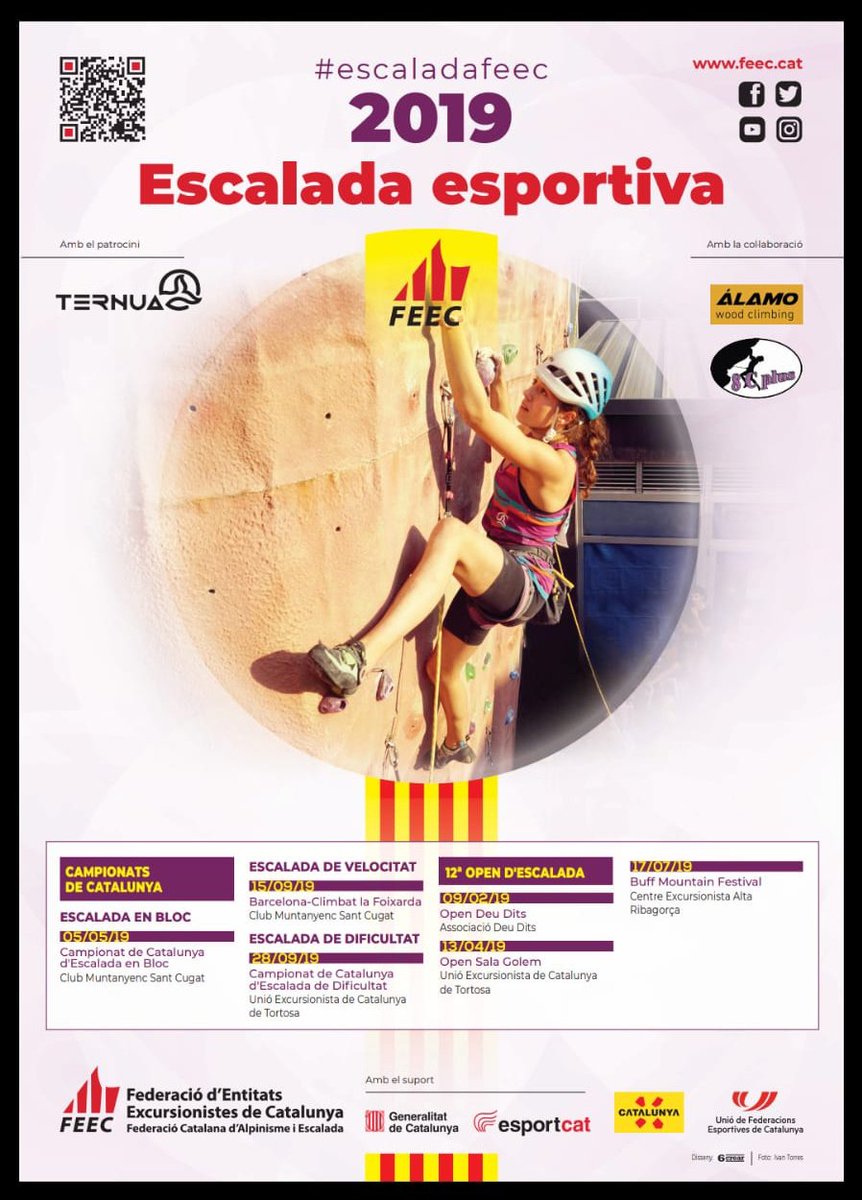 Prepareu agendes, ha sortit el  Calendari de les competicions d'escalada esportiva de Catalunya 2019 @torelloesports @CETorello  @el9nou @settorello @FEEC_cat #Catalunya #calendaricompeticionsescalada #climbing #escaladafeec #escalada @esportcat #esportcat #cetpiula