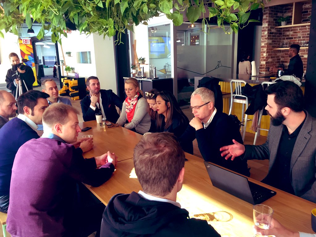 AustrianTrade's tweet photo. Austrian Startups back in town! 4 days of meetings with investors, coaches and industry leaders. Workshops on #storytelling, #fundraising, #legal & #Sales to US customers.
#pitchingdays #marketentry #bootcamp #NYC https://t.co/uH98vYy5tG