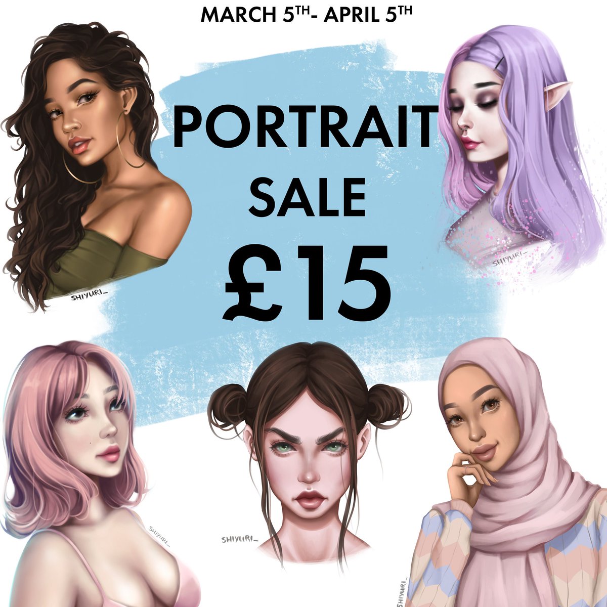 COMMISSION SALE! Portrait (chest-up) commissions are only £15 until April 5th!

DM if interested 

#portraitcommission #paintingcommission