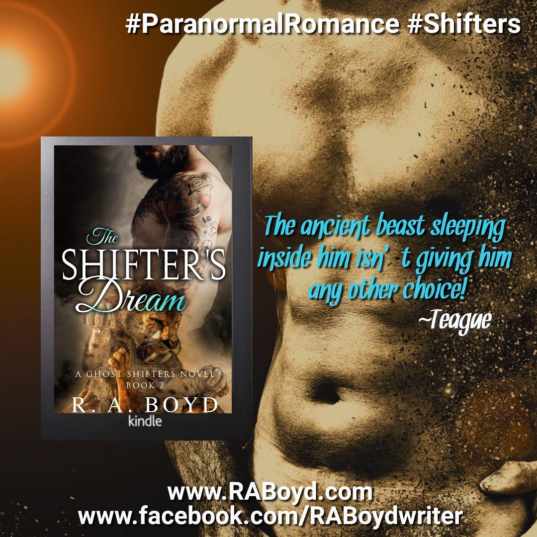 The Shifter's Dream: A Ghost Shifters Novel by @ra_boyd for $0.99 amzn.to/2Vqt70z 
#Paranormal #Romance #Shifters #BBW #ShapeShifter Riley Belton doesn’t want to fall in love. Free of her ex-husband she wants to focus on her new café. But Teague Durrell has other ideas.