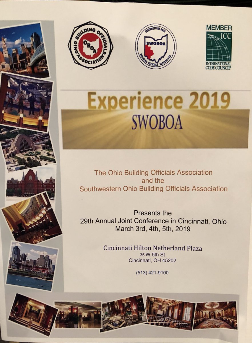 OhioBuilding's tweet photo. OBOA/SWOBOA Annual Joint Conference Update

The annual educational conference was very rewarding for our department.
Building official Chris Wilson and Inspectors Rick Dostal and Russell Metz meet National Electrical Code expert Mike Holt. https://t.co/1cO5re57Ea