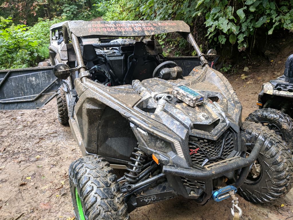 With all of this snow coming and going, its muddy out there! #myRokPak keeps your stuff clean and dry. #atv #offroad #muding #4wheeler #muddinglife #atvpark #4x4 #explore #extreme #Goodtimes RokPak.com