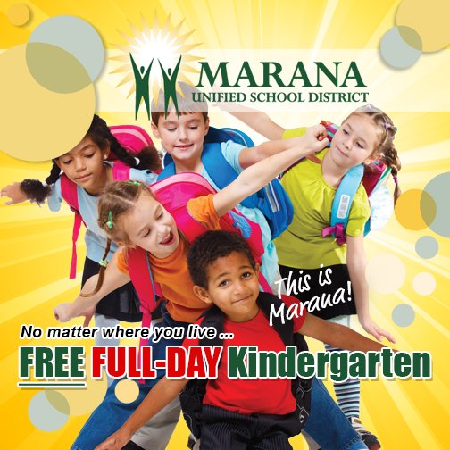 MaranaSchools's tweet photo. MUSD offers FREE full day Kindergarten with Language, Math Exploration, Lunch &amp; Recess, plus a whole lot more. Available in ALL #maranaschools Elementary Schools and open to students citywide! For more information and registration information visit https://t.co/xR3f8awAQX. https://t.co/or2ap4XVzE
