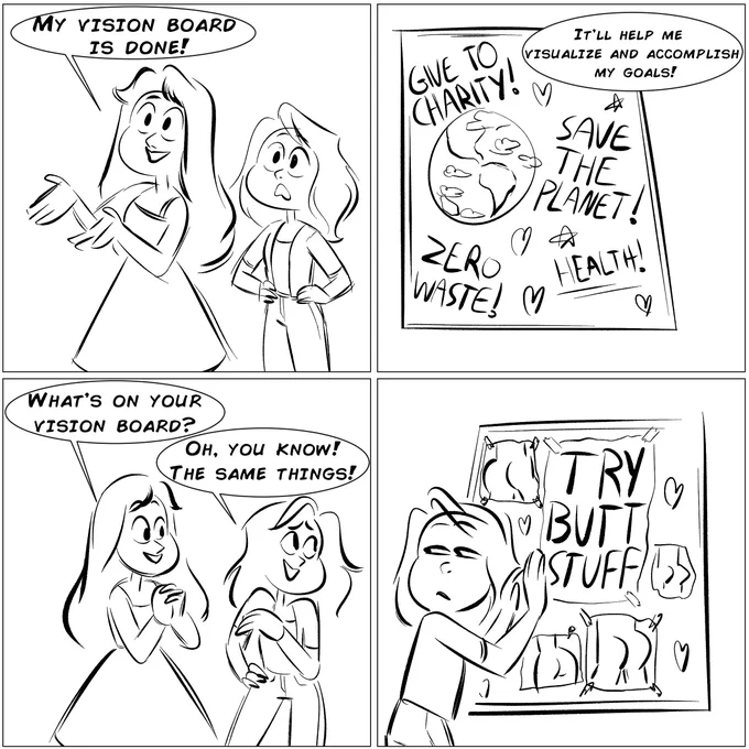 I drew Tahani and Eleanor from #TheGoodPlace because it seemed like a conversation they would have, even though I'm pretty sure this comic will send me straight to The Bad Place. 