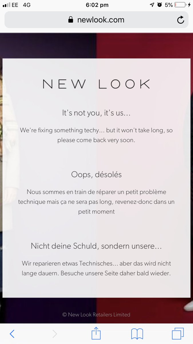 SimoneRaggio's tweet photo. @NewLookHelp I keep getting this https://t.co/K5hvqkT5IY