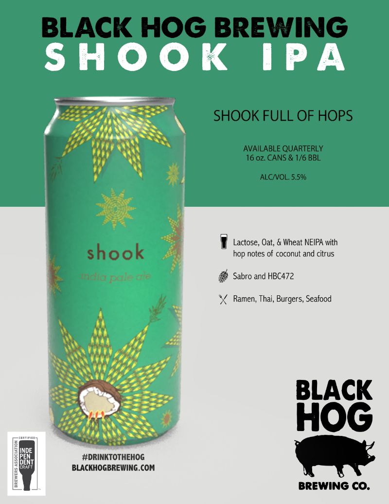 BlackHogBeer's tweet photo. Shook IPA returns this weekend! Plus Mini Munch Food truck and Ted's Steamed Cheeseburgers! - https://t.co/NFoOVv6pWg https://t.co/z24kmaMmYR