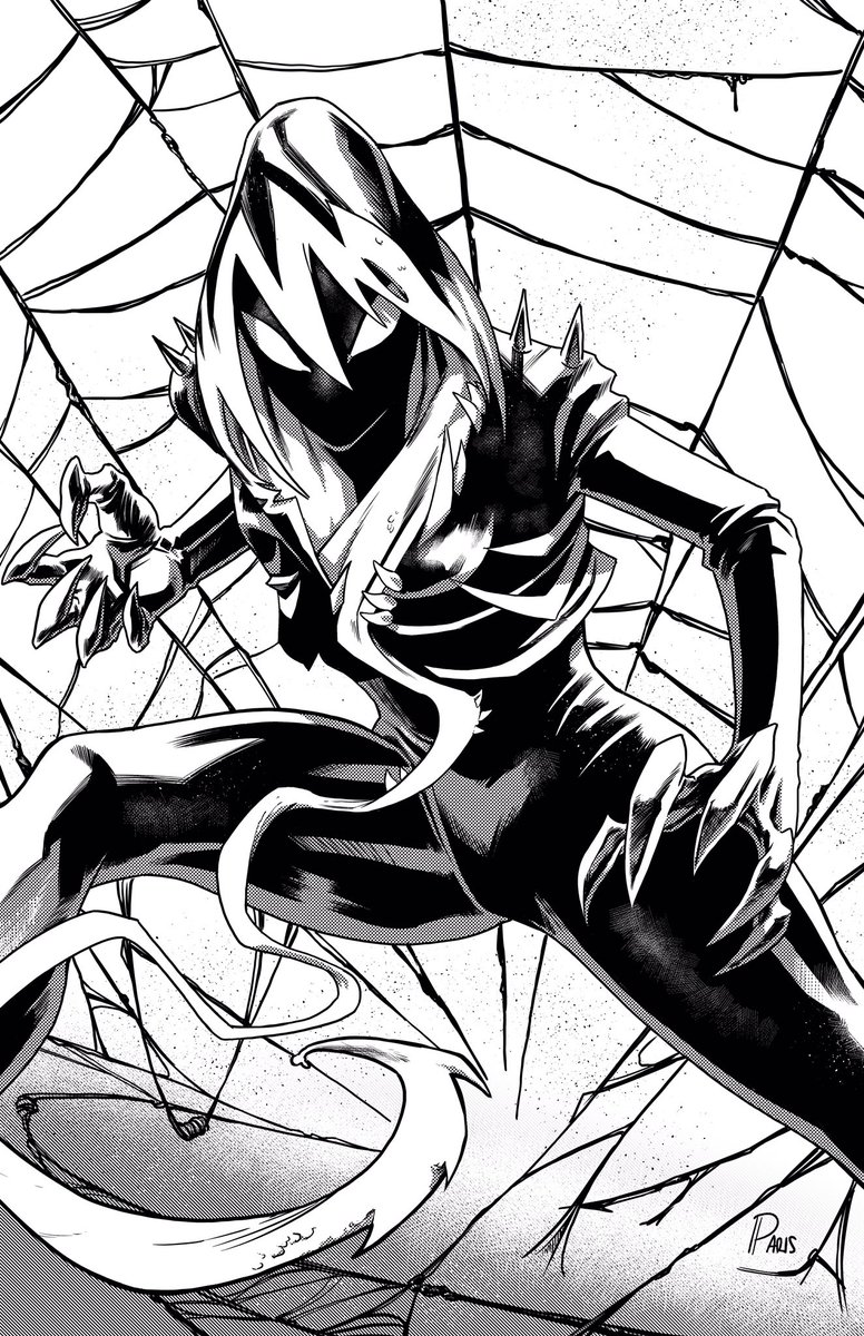 Finished the inks on my Gwenom piece commission, so glad the Spider-Gwen symbiotic suit is so badass 