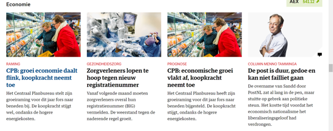 de opmaak van de website van #NRC is blijkbaar niemands verantwoordelijkheid. Veel berichten staan er meerdere keren op, maar zoals vanavond zag ik het niet eerder: tweemaal hetzelfde in een strook.