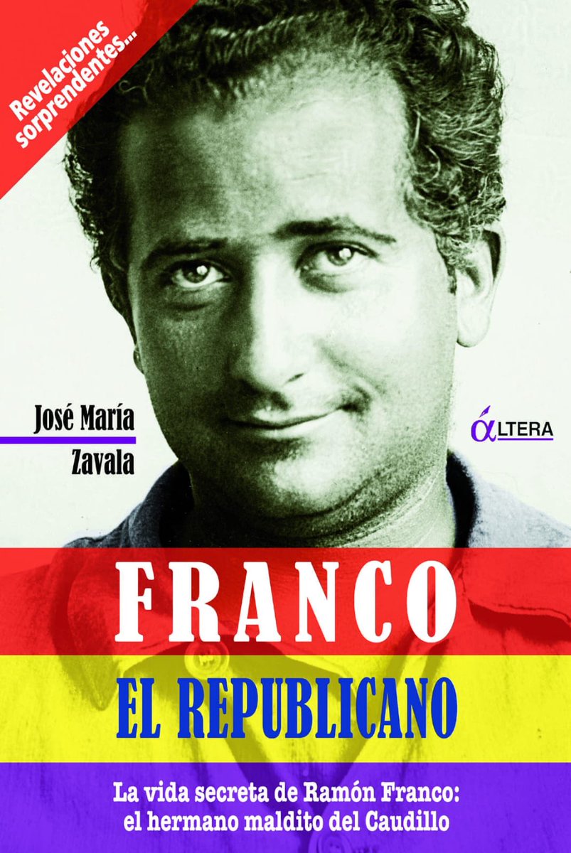 PacoFrancoIESJV's tweet photo. Uno de mis hermanos , Ramón Franco, primer aviador en cruzar el atlántico, conspiró contra Primo de Rivera y la monarquía. Durante la II República fue nombrado director general de la aeronáutica. A pesar de ser republicano me apoyó en la guerra civil. https://t.co/0dMBbvUgUm