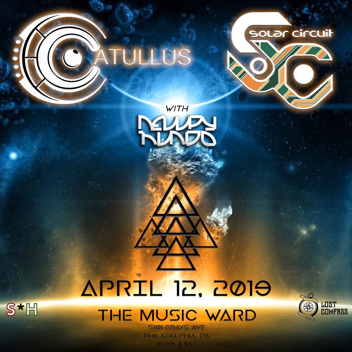 Solar_Circuit's tweet photo. JUST ANNOUNCED! 
April 12 - Philadelphia, PA 
w/ @CatullusBand + Newpy Hundo @ The Music Ward 👽
#phillymusic #solarcircuit #catullus #newpyhundo #musicward #jamtronic https://t.co/l6sxwkbLr6