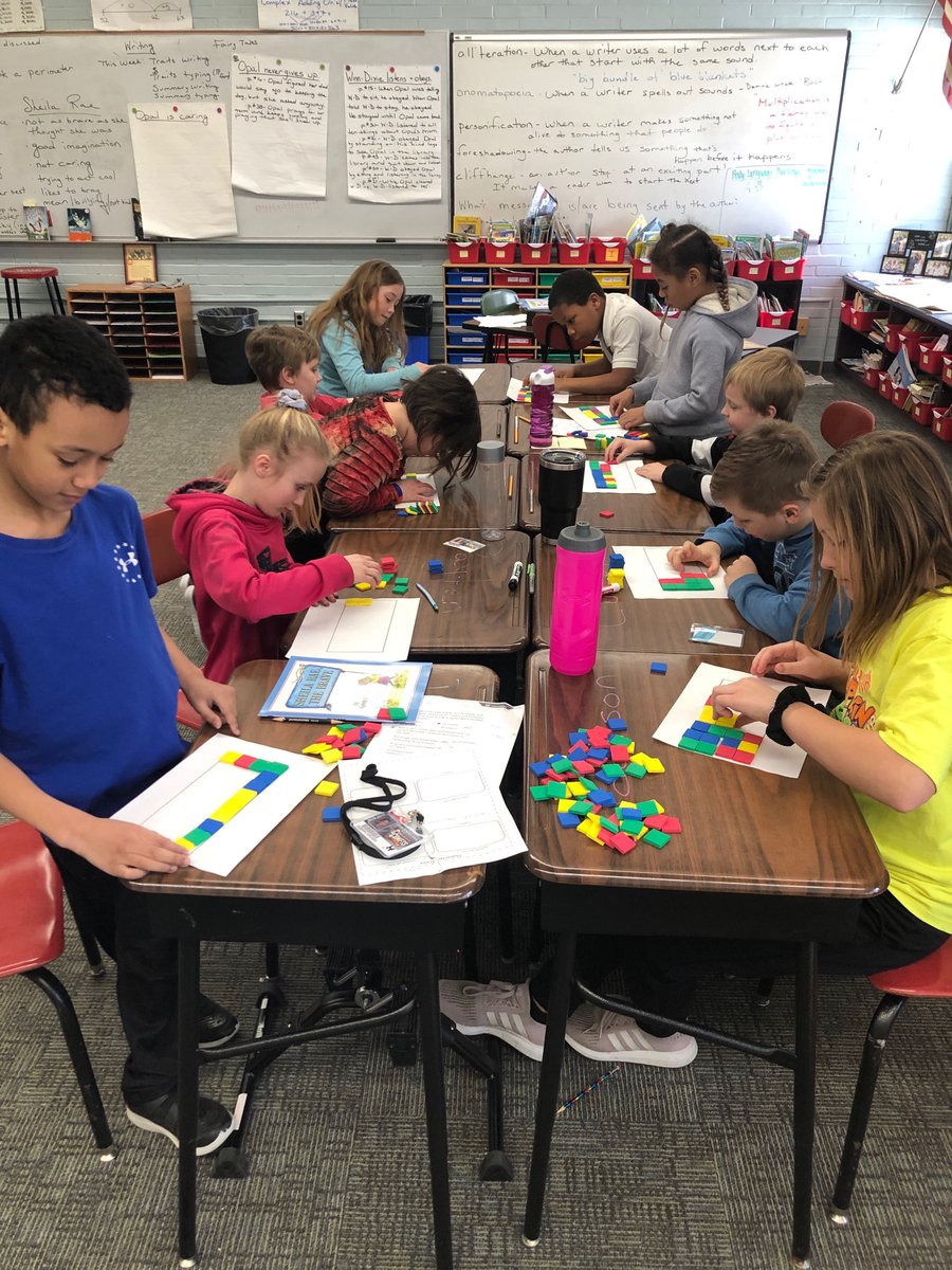 3H is working on the area of shapes! Hands-on learning is so important!! #3HCC