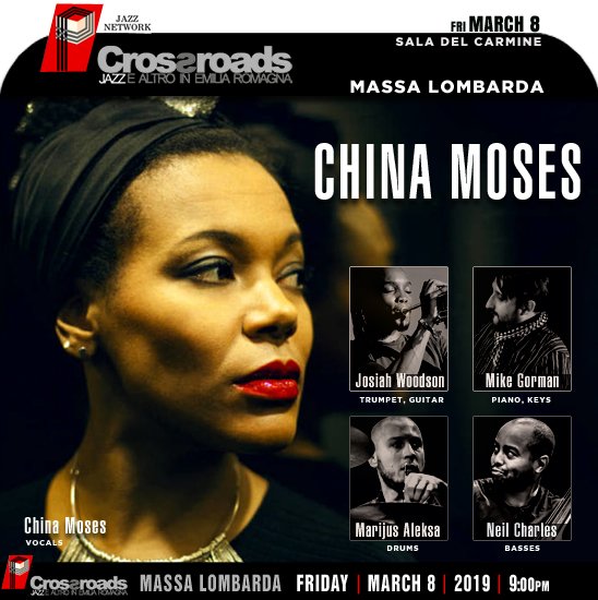 jazzsharing's tweet photo. →@jazz_network 20th CROSSROADS 2019 #MassaLombarda, #EmiliaRomagna
CHINA MOSES
@chinamoses vocals
→https://t.co/TeQZnrklqa
W/ #JosiahWoodson @GourmetGorman #NeilCharles #MarijusAleksa
Fri | MARCH8 | 9:00pm
→https://t.co/wmUuhbVFyX
>https://t.co/EzoAyif47c https://t.co/BcmpjEH1Os
