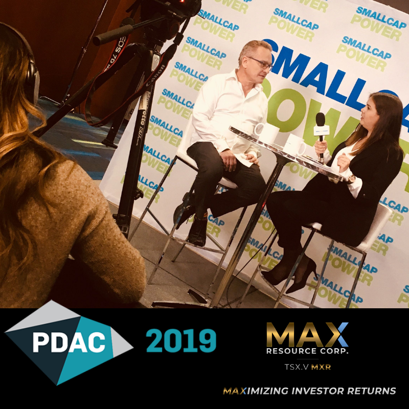 MaxResourceCorp's tweet photo. CEO of Max Resources, Brett Matich, chats with @smallcappower today at #PDAC2019!

@the_PDAC 

https://t.co/71h82Z52vW

#maxresource #pdac #mining #convention #miningindustry #miningnews #videointerview #smallcappower #PDAC19 #exploration https://t.co/kgog9RlEw0