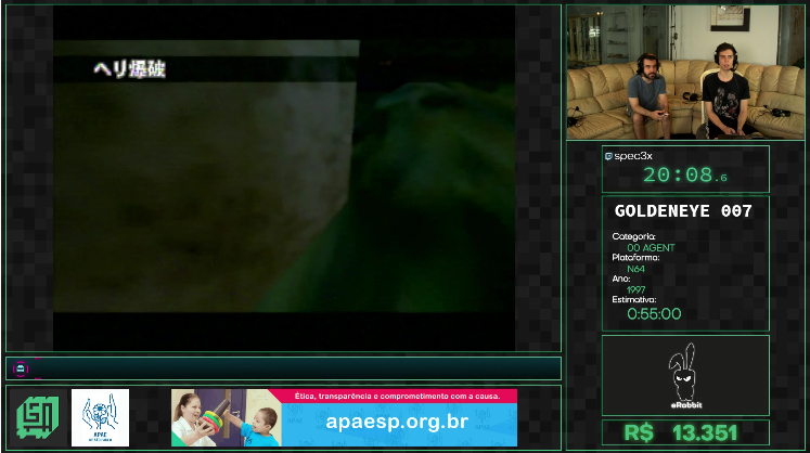 eRabbitGG's tweet photo. Ta rolando 007 GoldenEye agora na live do @bratspeedruns !
Então você aí nessa pausa de carnaval, venha repor suas energias com a gente!
https://t.co/DQtCvWeZiJ
#BRAT2019 #eRabbit https://t.co/KwrKGAcbk6