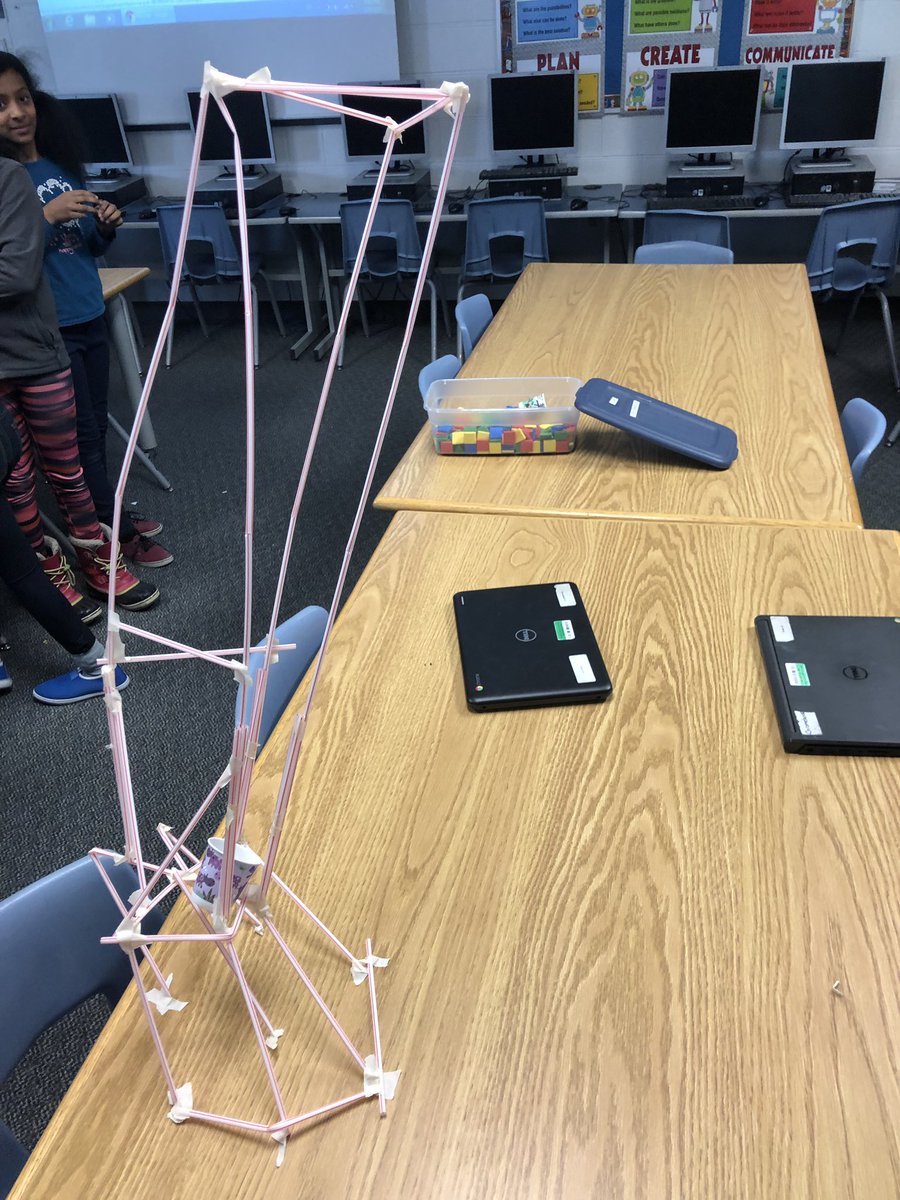 MsCook_InClass's tweet photo. Grade 5s @faircloughps building structures that can hold a load an withstand a windstorm. https://t.co/OJSFGkW6ch