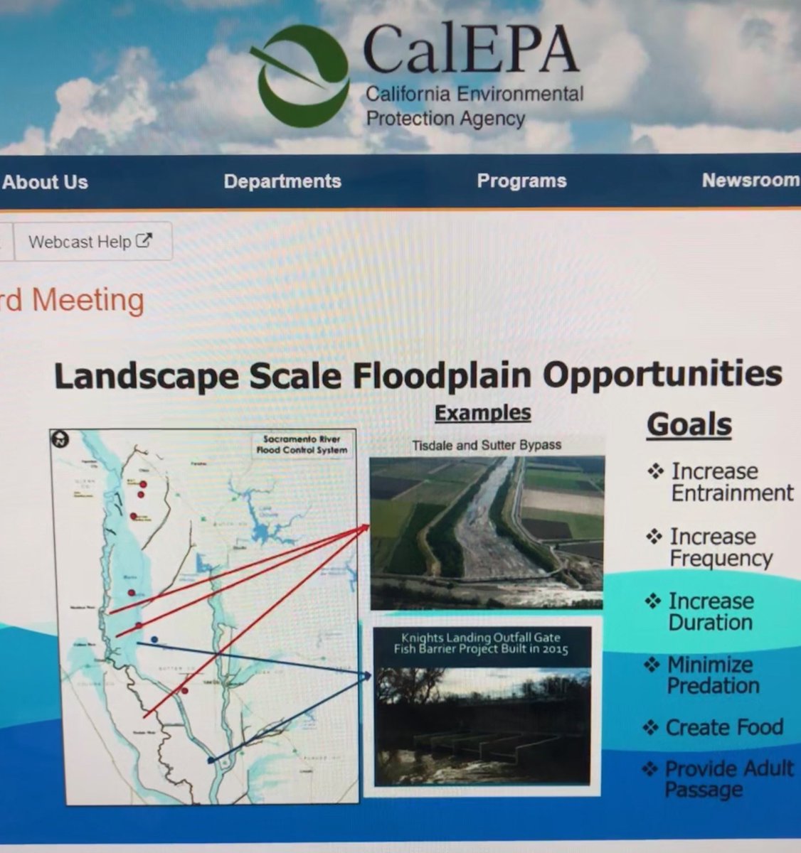 WCWDwebcam's tweet image. @CaWaterBoards Floodplain mgmt for Fish, Fur, Farms Feathers opportunities #CaWater #ANewWayForward #FunctionalFlow