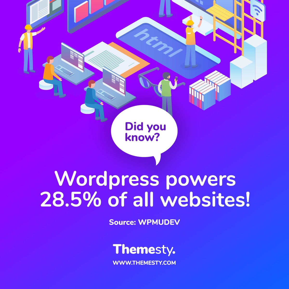 themesty_com's tweet photo. 🤯 Did you know? Wordpress powers 28.5% of all websites!

#wordpress #wordpressfacts #themesty #wp #wordpressdeveloper #wordpressdev #webdesign #webdesigner #webdesigning #funfacts https://t.co/LUgHYfgsgp