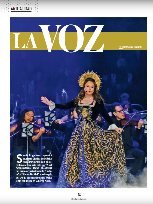 DelphineNFamily's tweet photo. Photo de @SarahBrightman parue dans la presse mexicaine #ColonosPolanco ➡https://t.co/tVCq2B64hx @vincentniclo https://t.co/ocThgFbTxC