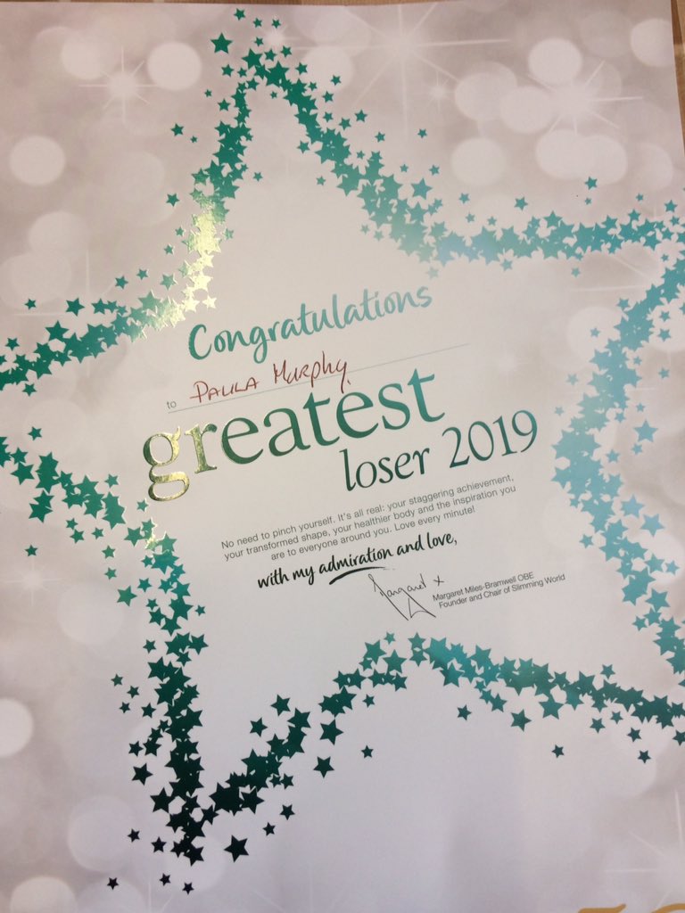 murphypaula33's tweet photo. So surprised to be awarded #SWGreatestLoser with Tania today at group in Ballina, #Ireland - deeply honoured!! #SlimmingWorld #SWFamily #FoodOptimising #SWGreatestLoser2019 #weightloss #motivation #healthychoices #confidenceboost #happyout!! https://t.co/2gFVD3Aem4
