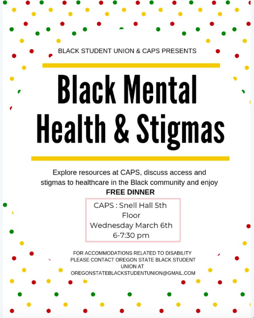 The <a href="/BSU_OregonState/">Oregon State BSU</a> will be hosting a Mental Health workshop tomorrow,  March 6th from 6-7:30pm. Come join them and enjoy a free dinner 🍽️