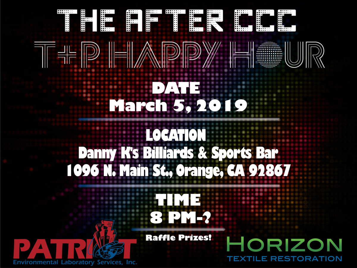 PatriotLab's tweet image. CCC 2019 HAPPY HOUR! #PatriotLabs #HappyHour #SeeYOUthere!