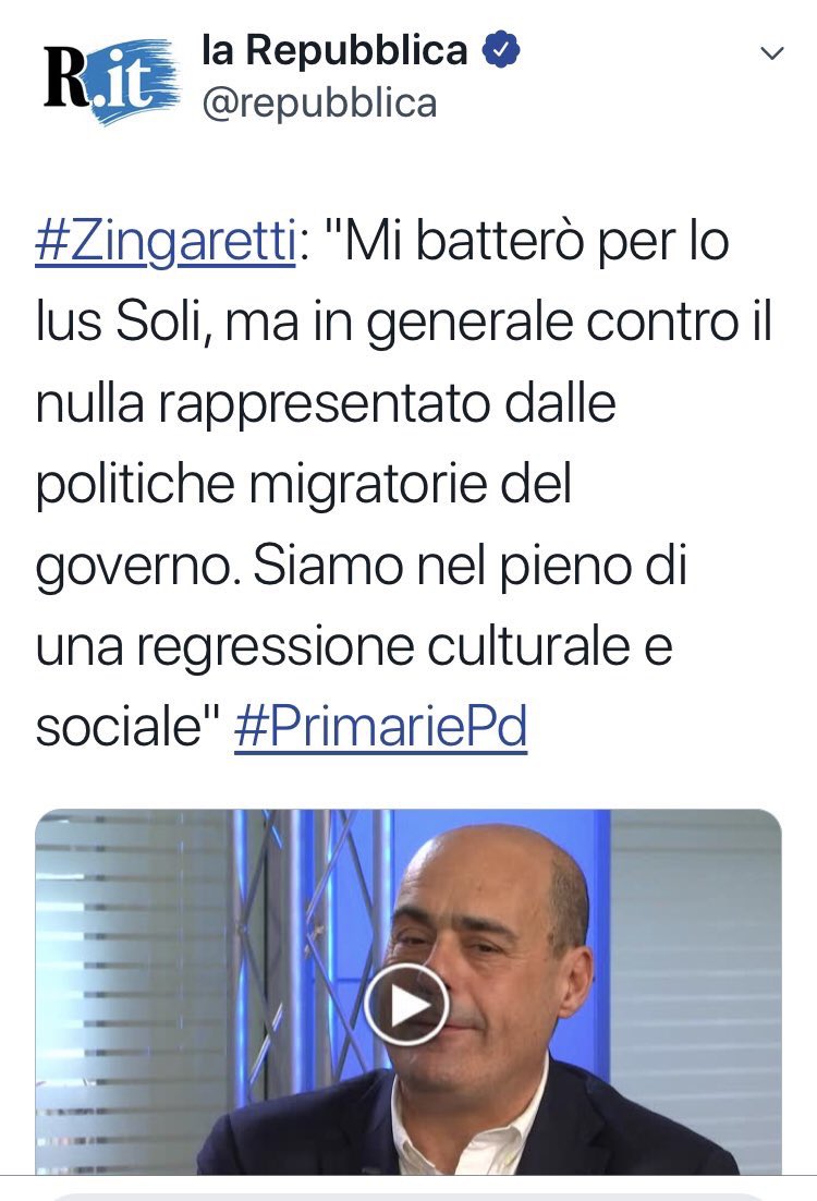 francescatotolo's tweet image. Il programma immigrazione di @nzingaretti:
✔️#IusSoli
✔️sottoscrivere il #GlobalCompactForMigration
✔️abolizione del reato di immigrazione clandestina
✔️più canali di ingresso legali.
Insomma, il #PD cambia il segretario ma non la volontà di estinguersi.