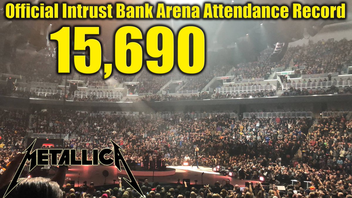 T95Rocks's tweet photo. #OfficialRecord at @INTRUSTarena last night! 15,690 people PACKED the house for @Metallica!!! It was an amazing night! Thank you #Wichita #WorldWired #MetInWichita #AttendanceRecord #Metallica https://t.co/3yCrV1h6IZ