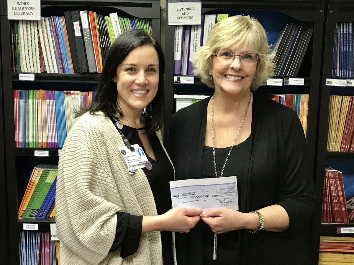 CravenLiteracy's tweet image. Each month a name is drawn from the CarolinaEast Health System Leadership Team who then designates a nonprofit that will receive $1000.  THANK YOU Laura Peters for choosing Craven Literacy Council, and THANK YOU CarolinaEast Health System for your community spirit and generosity!