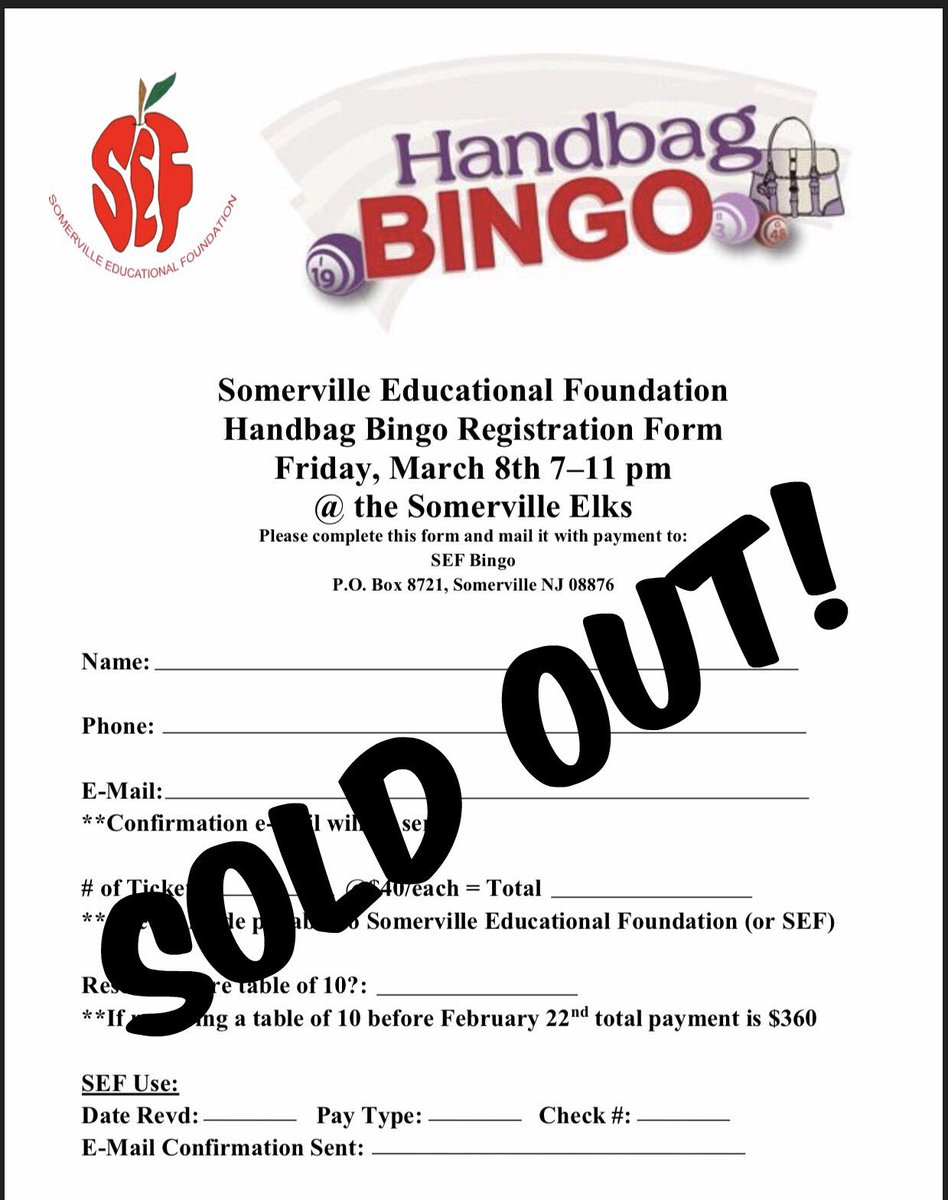 First time ever! We have sold out all tables for Handbag Bingo. Thanks to all of you for supporting an insanely fun night and helping out the kids! #allin4theville
