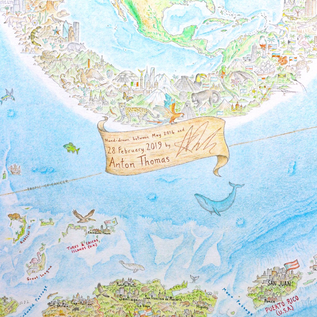 AntonThomasMaps's tweet photo. It is done. I can't believe I'm really able to announce this. But my hand-drawn #map of North America is complete, more than 4 and a half years since it began. I signed it off on Thursday and have been in disbelief ever since. It's a new day my friends 😁 https://t.co/Fwr5VVWOTz