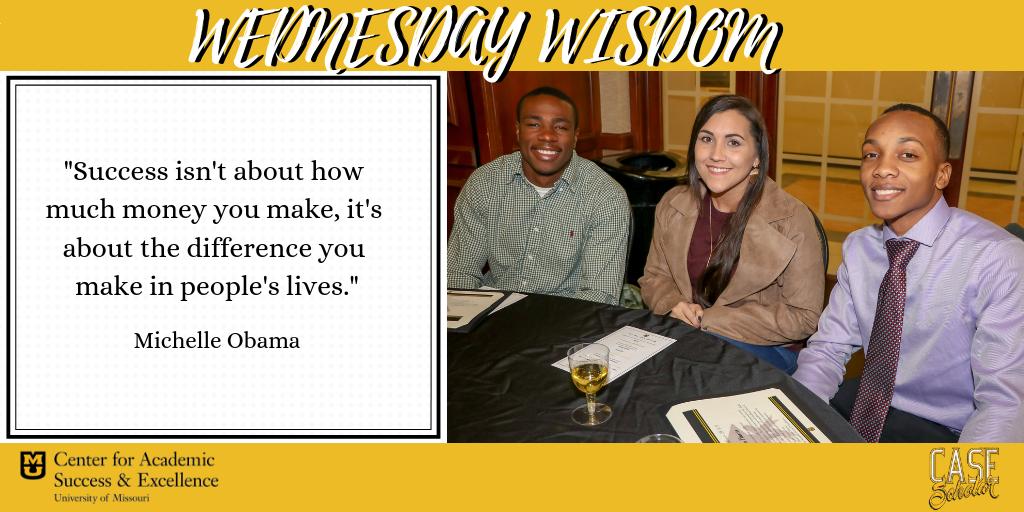 MizzouCASE's tweet photo. "...It's about the difference you make in people's lives." Happy #WednesdayWisdom, Scholars! Strive to positively impact someone's life today and everyday! https://t.co/GL1Ge1mZ6l