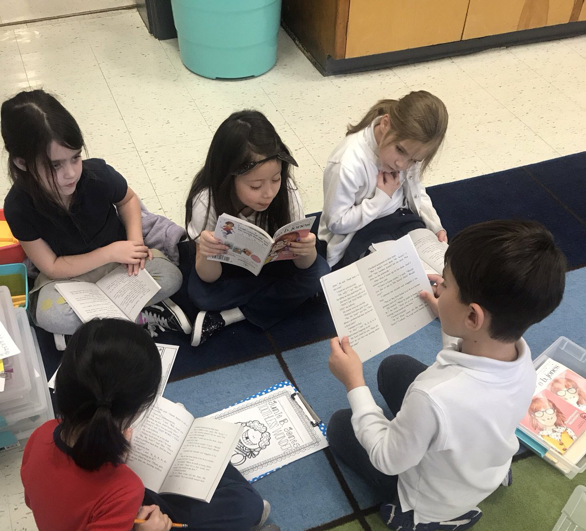 _theschucrew's tweet photo. The “Reading Detectives” group started their first day of Literature Circles today! We’re already loving Junie B. Jones the Toothless Wonder! @PLSamHouston @PersonalizeDISD #PLIgnitetheLight #PersonalizedLearning #literaturecircles https://t.co/1WGQK5qZFJ