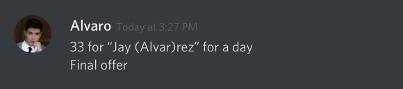 33 retweets and alvaro will make his display name "Jay (Alvar)rez" for a day PLEASE I NEED THIS