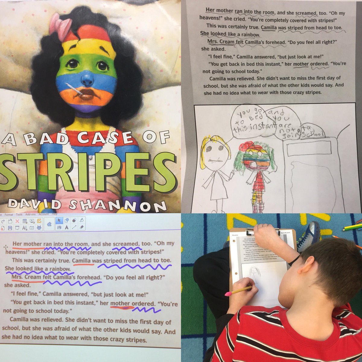 AGr0ss's tweet photo. Today we learned that we can visualize the events of a story & see the movies in our head, ONLY based on text evidence (NO pictures!) ๐ฅ Way to go Readers! #ReadingforUnderstanding #FramingYourThoughts #WhyLP #ResourceRocks #TrueNorthBrunswick ๐๐ https://t.co/sdxyYdxNji