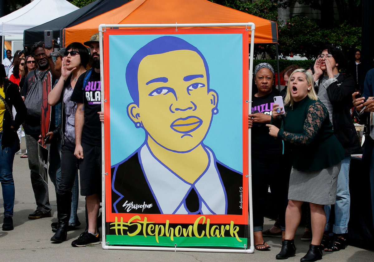 ajplus's tweet image. California’s attorney general will not file charges against 2 police officers who shot dead #StephonClark, an unarmed black man, in his grandparents’ backyard. 

The officers fired 20+ shots at Clark, saying they thought he was holding a gun. It was a phone.