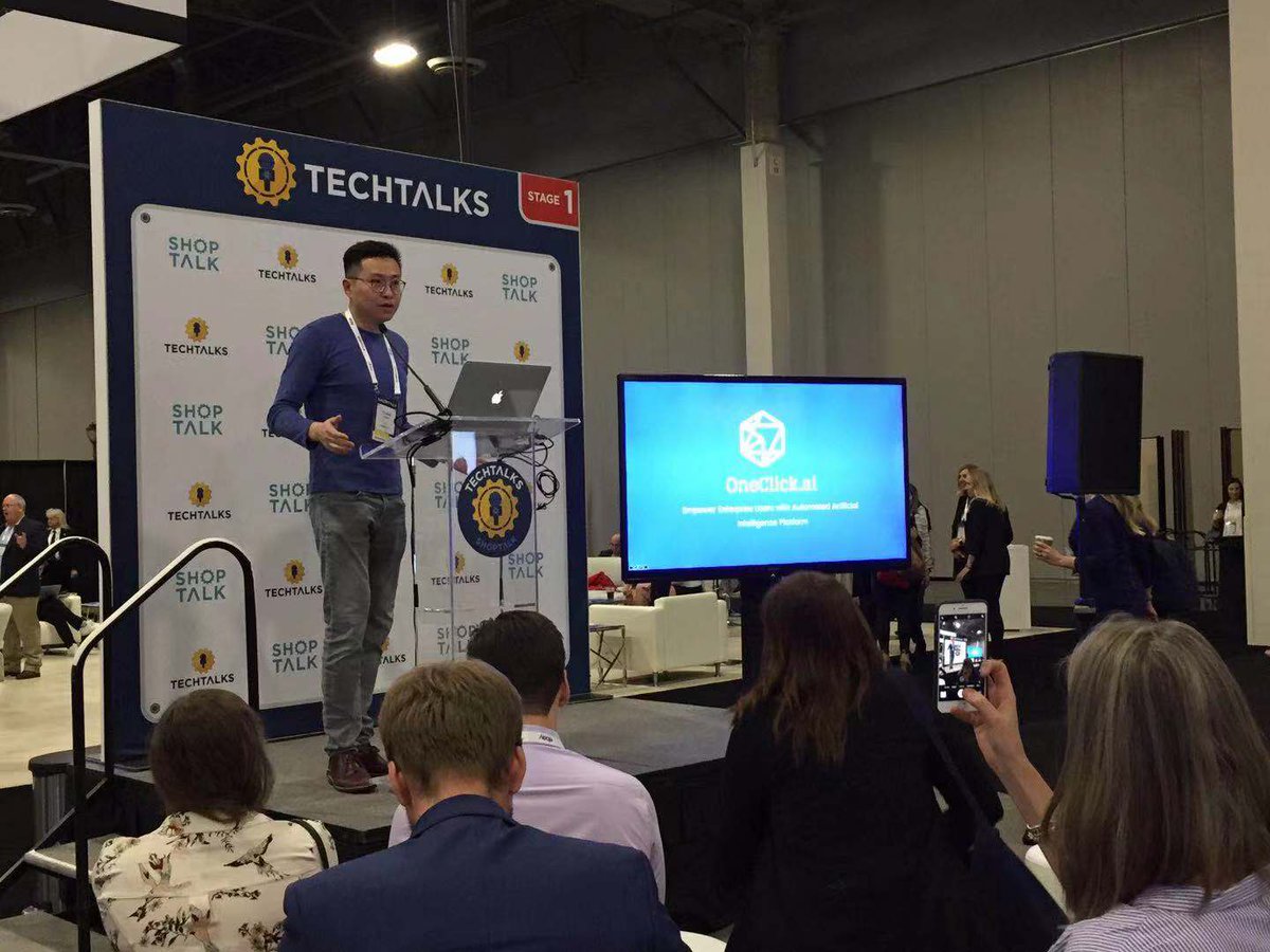oneclickai's tweet photo. https://t.co/YtzR0m2mu9 empowers retail/CPG enterprise users with Automated AI! #shoptalk conference at Vegas https://t.co/H8RCW4FABr