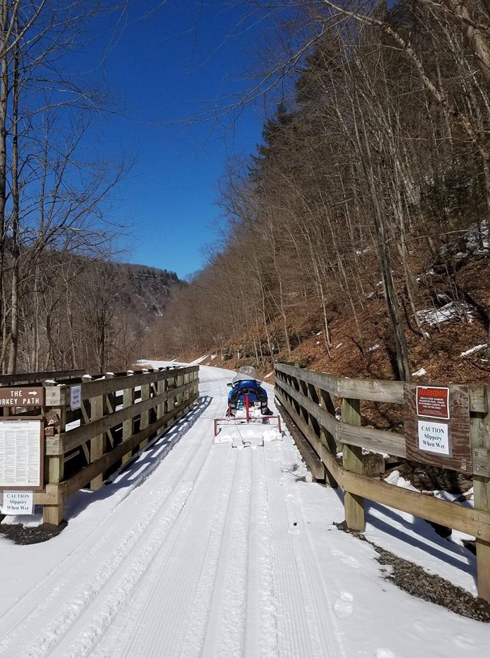 DCNRnews's tweet photo. #Crosscountryskiing tracks have been set on the #PineCreekRailTrail from northern terminus to the Turkey Path Trail. Conditions north of #PAGrandCanyon are fair with the sun starting to melt. Conditions in the canyon are excellent. #TrailTuesday #TiogaStateForest #ExplorePATrails https://t.co/YHt91FLMkF