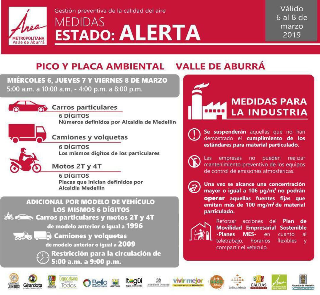 estrellaestereo's tweet photo. #EstrellaInforma 📢 el estado de alerta y las medidas que se tendrán con el pico y placa ambiental ⚠️🚙
@AlcaldiadeMed @Areametropol https://t.co/zbKTIQsdu9