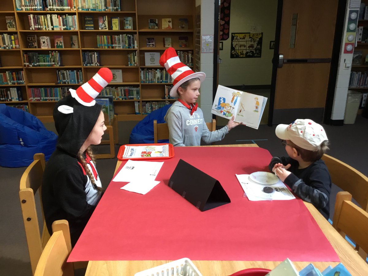 Mrs. Rebel's fifth graders had Seuss Café for Mrs. Olson's first graders and Mrs. Bettis' Kindergarteners.