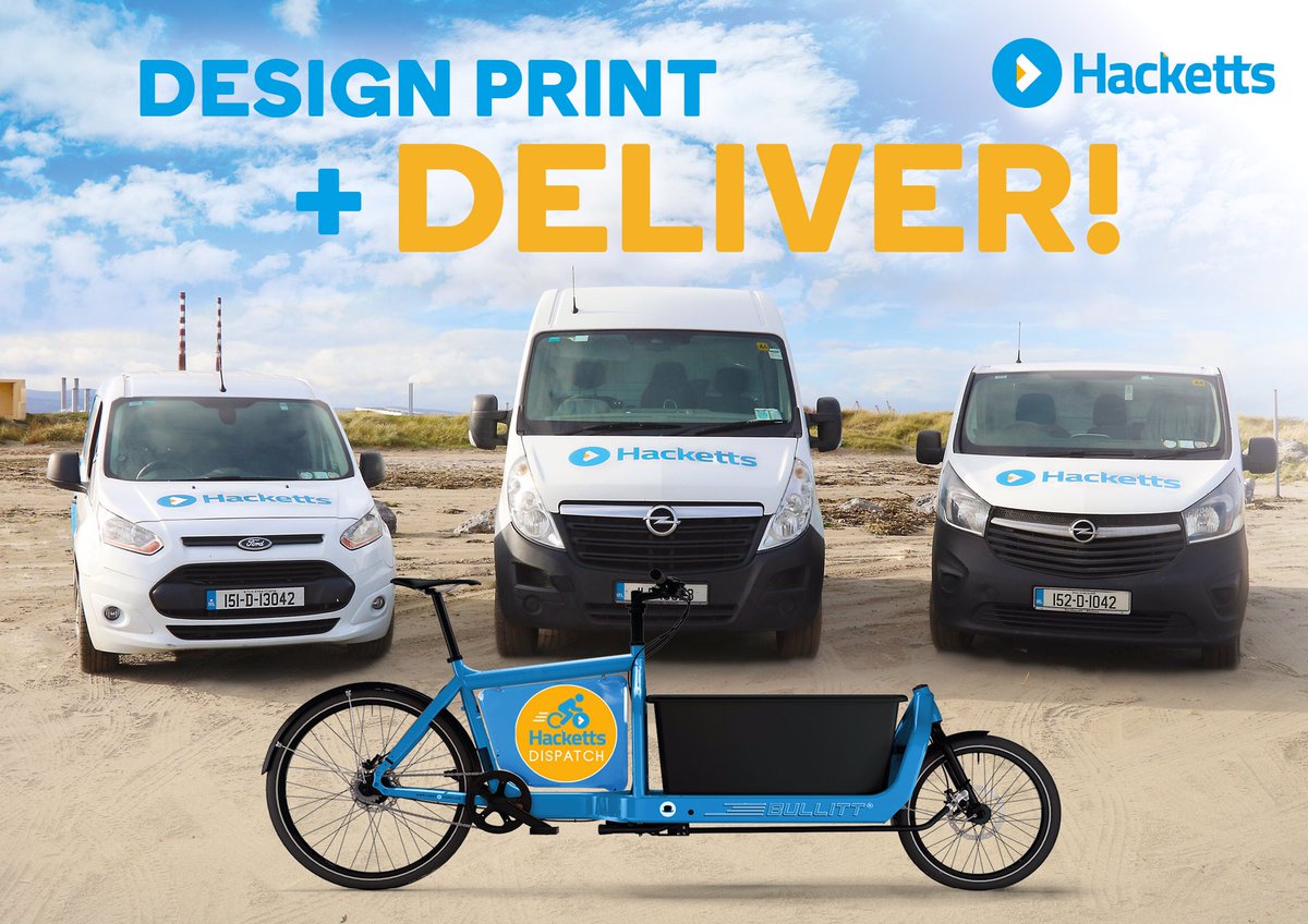 DesignHacketts's tweet image. Getting our print jobs to the right place on time requires significant investment &amp;amp; experience. That’s why Hacketts continually invests in, &amp;amp; maintains our own delivery fleet, just like our NEW Bullit Cargo delivery bike  #design #print  #dublin #city #business #rt  #image #rt