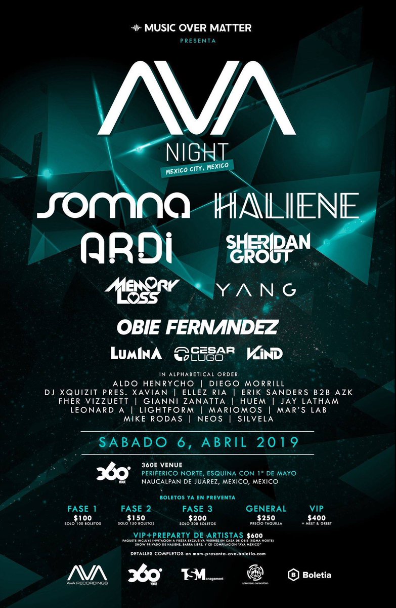 cesarlugomusic's tweet image. . @MusicOMatter pres. @AVARecordings Night April 6! 🙌🏻 #trancefamily
