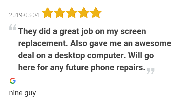 dpglendale's tweet photo. New 5.0-star Review: "They did a great job on my screen replacement. Also gave me an awesome deal on a desktop... https://t.co/99eSec9Abm