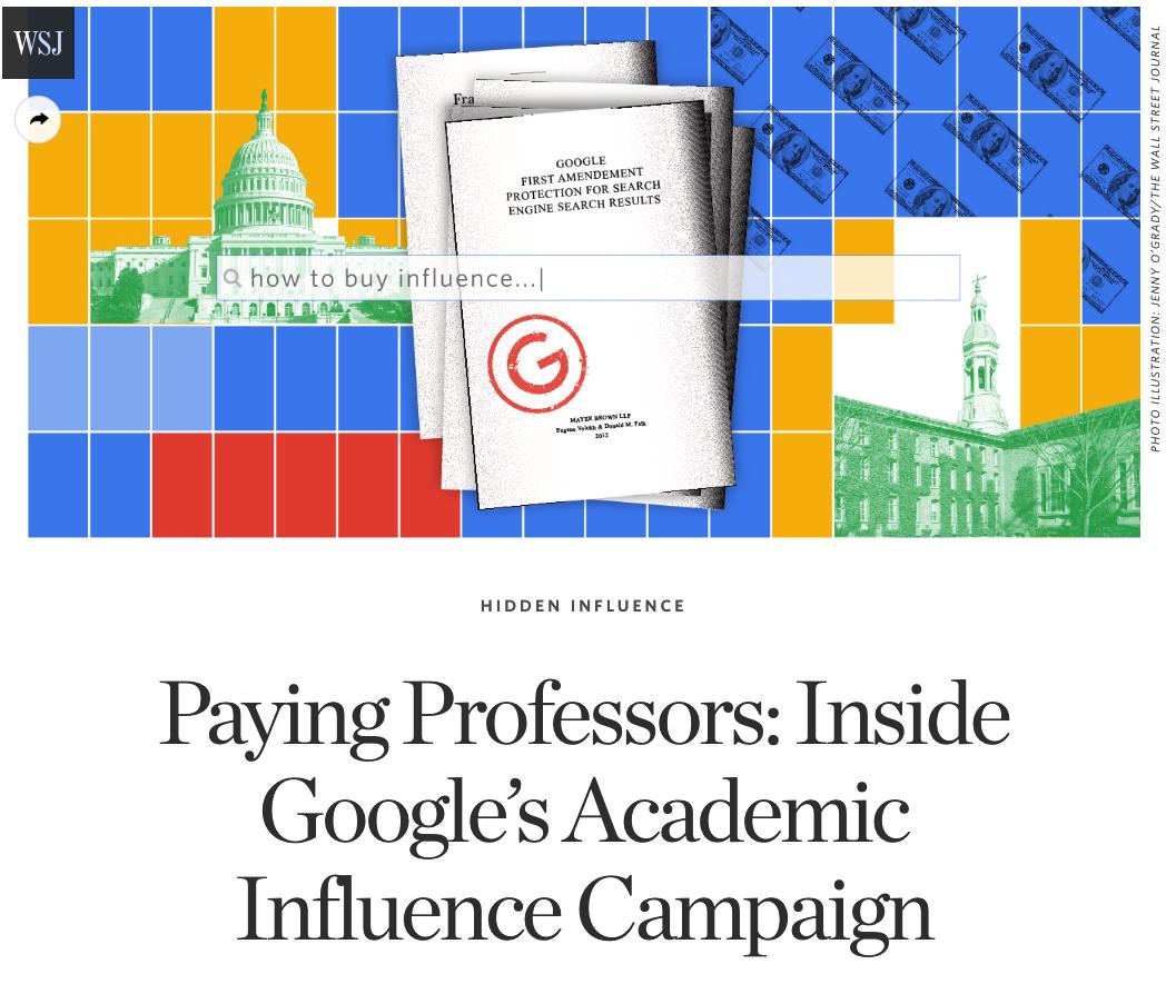 lutherlowe's tweet photo. At #monopolyproblem hearing, @RBReich cites WSJ's outstanding piece on Google's paying of hundreds of academics, in part, to push their antitrust positions in D.C.
Two chairs over sits one of Google's most prominent academic benefactors...
https://t.co/GocOmOCl3T https://t.co/zPEukH8lzj