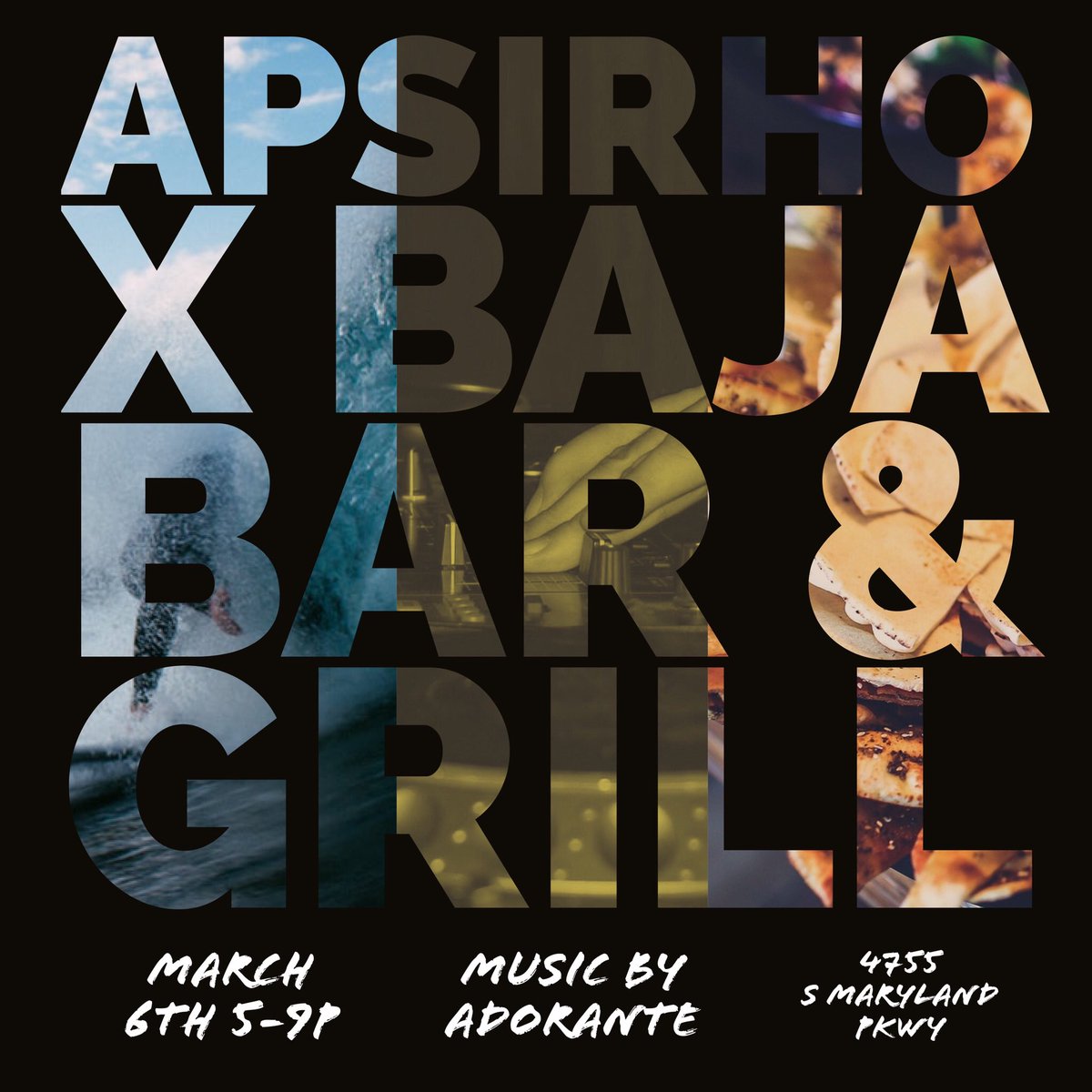 Baja Bar &amp; Grill Fundraiser tomorrow from 5-9PM! Good vibes and music by @ajpahuriray! Make sure to present this flier!