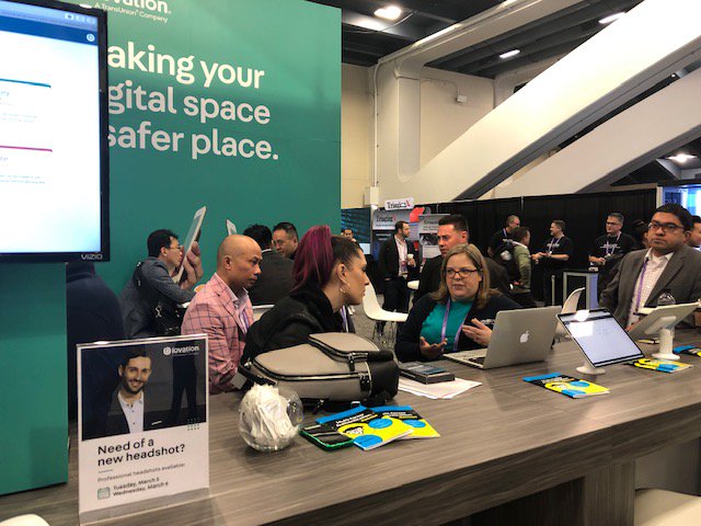 cgougler's tweet photo. Action shots from the #RSAC @iovation booth 2057. Stop by to get a new headshot, enter to win a Roomba, and let us help you take more business with confidence while keeping cybercriminals out! #fintech #ecommerce #insurance https://t.co/JzPQlnt7Ep