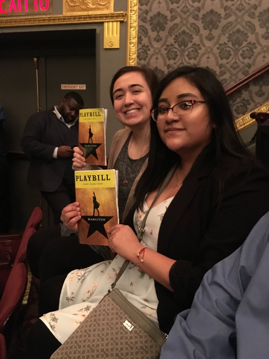 NJLEEP's tweet photo. Last week NJ LEEP was given tickets to see @HamiltonMusical thanks to @Tix4Kids! All that attended are incredibly grateful for the experience.  Odalys, an NJ LEEP alum &amp; NYU music major, was especially happy to make the show! Thank you again @Tix4Kids! #Hamilton #TicketsForKids https://t.co/T1GQibQcYr
