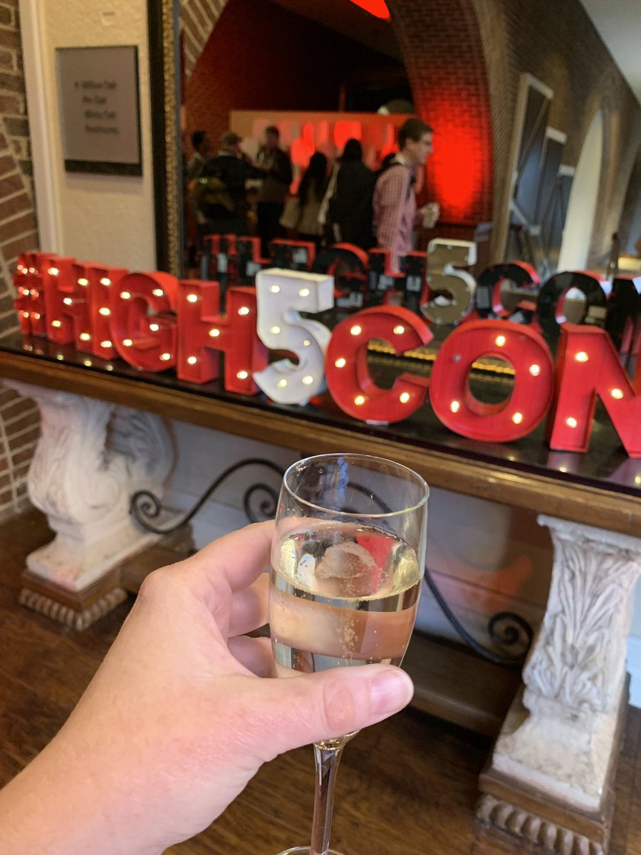 Thanks to the #High5Conf planning committee for this stroke of genius. Beer and bubbles being served at the final keynote.