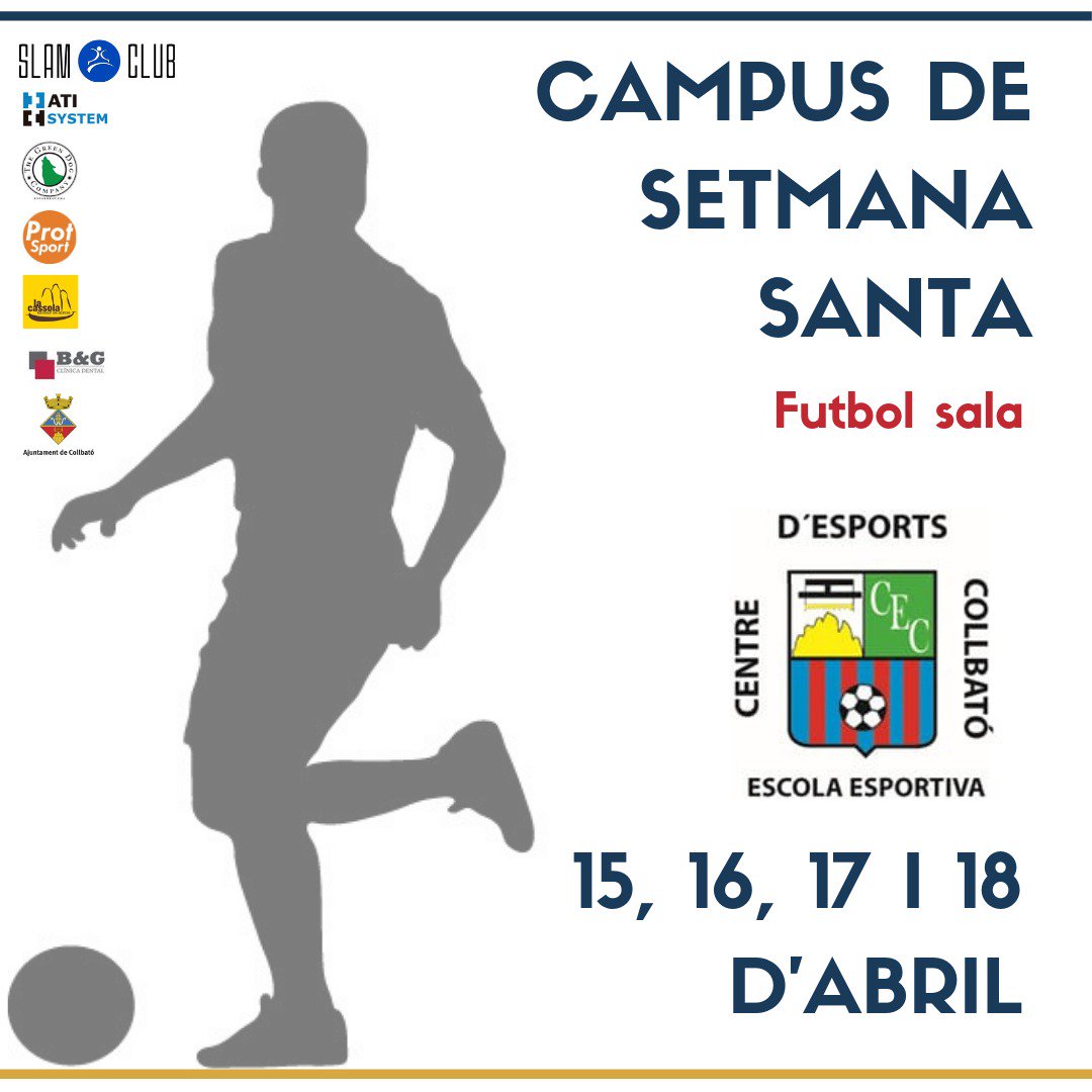 Arriba el Campus de Setmana Santa, tecnificació de #futbolsala  quatre dies intensos on potenciar les qualitats dels nois i noies, gaudirem de l'esport que ens apassiona en el millor entorn #Collbató #Montserrat  #passiopelcollbató ⚫🔴🔵🐝 Tel. (WhatsApp +34609824013)