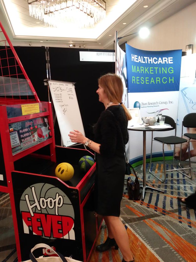 QuirksMR's tweet photo. Head to the Olson Research booth #502 to shoot hoops for a good cause! Shoot as many baskets as you can in 40 seconds to raise money for Alex's Lemonade Stand Foundation for Childhood Cancer. #QuirksEvent @OlsonResearch https://t.co/pzj8ElzidV